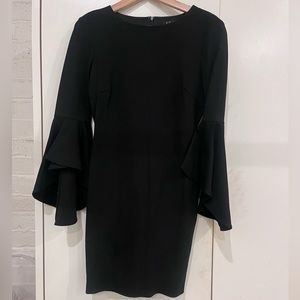 FORE brand black knee length dress, with flutter 3/4 sleeves